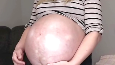 huge pregnant belly